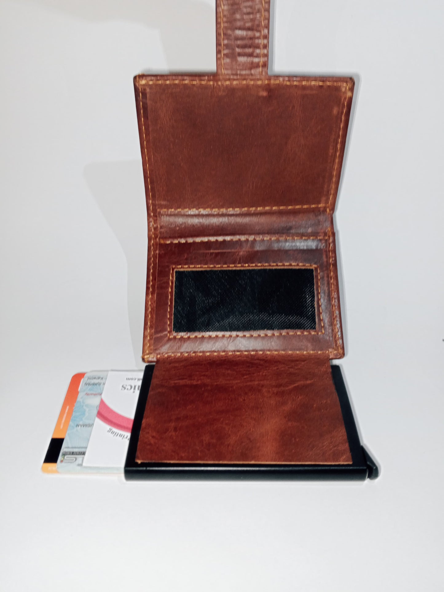 Pure Leather Wallet & Pop up card